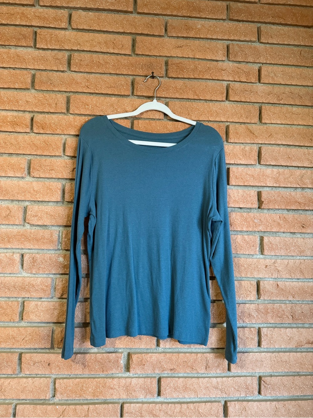 a new day Long-Sleeve Crewneck Top in Teal Green
